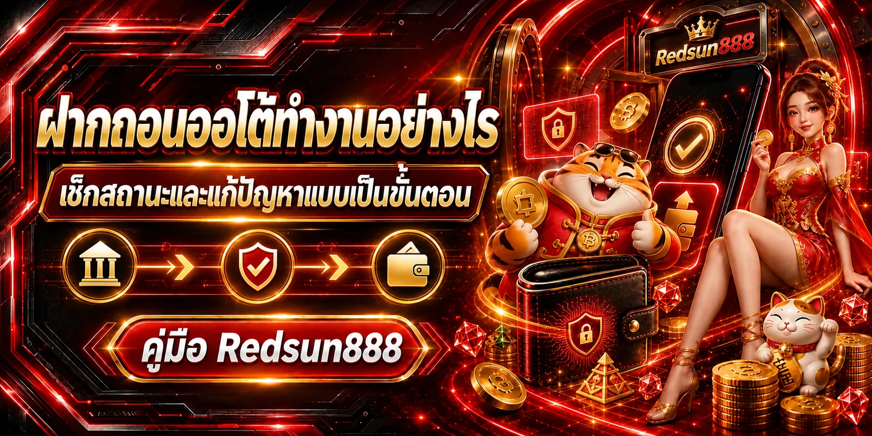 Redsun888 ฝากถอนออโต้ วิธีเช็กสถานะรายการ